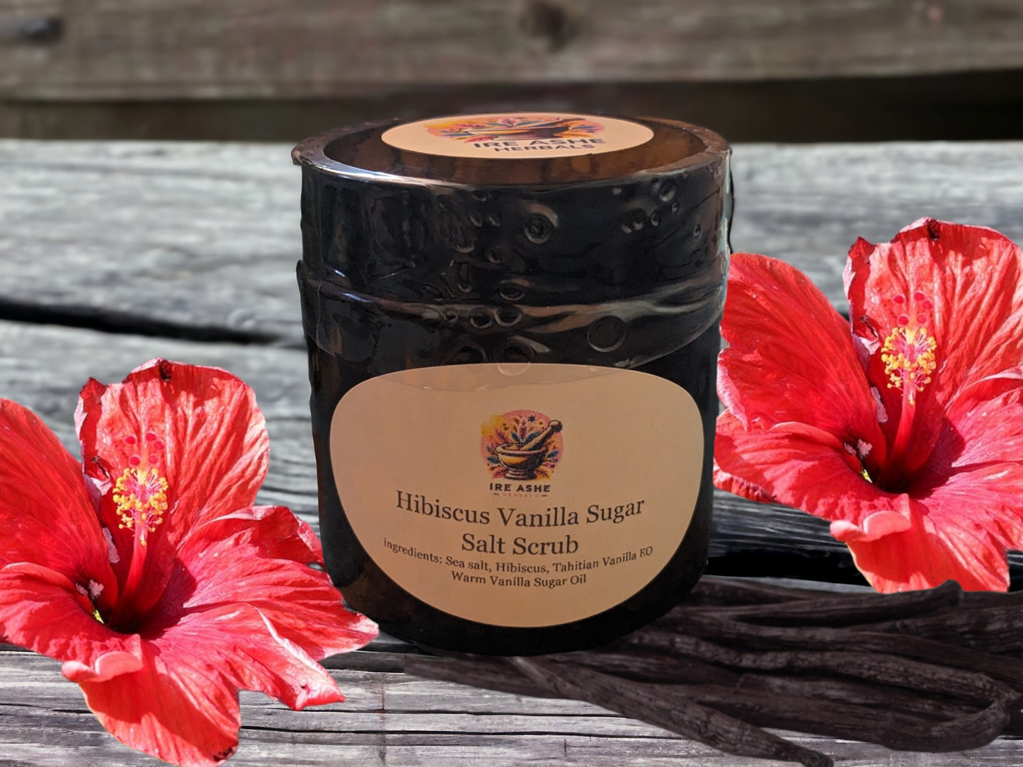 Hibiscus Vanilla Sugar Salt Scrub